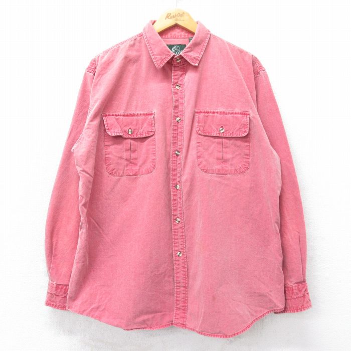 XL★古着 長袖 シャツ メンズ バスプロショップス コットン 赤系 レッド 25oct17 中古 トップス