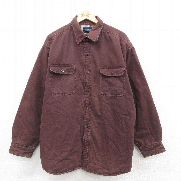 【50%OFF】ピューリタン 長袖シャツ 内側フリース ブラウン XL | 古着
