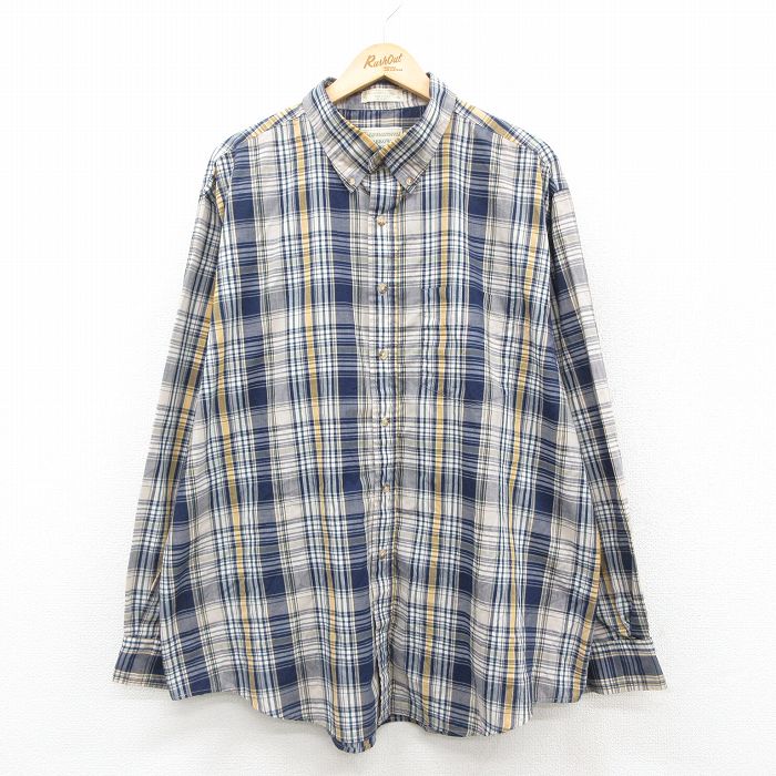 アロー 90s 長袖シャツ チェック ネイビー XL | 古着