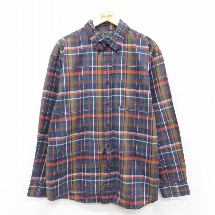 アロー 長袖シャツ チェック ネイビー XL | 古着