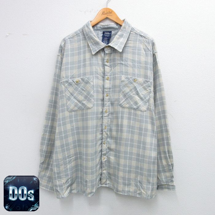 【50%OFF】00s 長袖シャツ チェック グレー XL | 古着