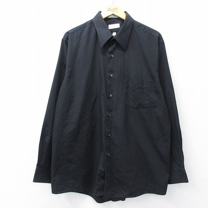 【20%OFF】XL★古着 バンヒューセン 長袖 シャツ メンズ 90年代 90s 大きいサイズ 黒 ブラック 25oct24 中古 トップス