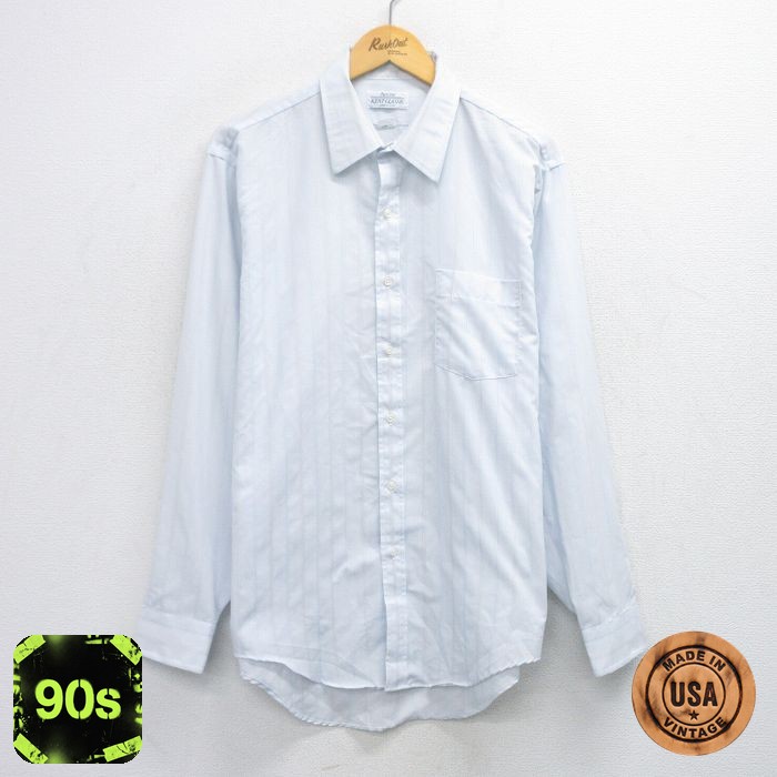 【50%OFF】アロー 90s 長袖シャツ ストライプ ネイビー XL | 古着