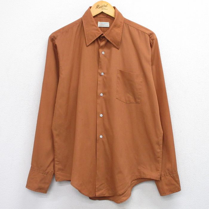 70s 長袖シャツ ブラウン XL | 古着