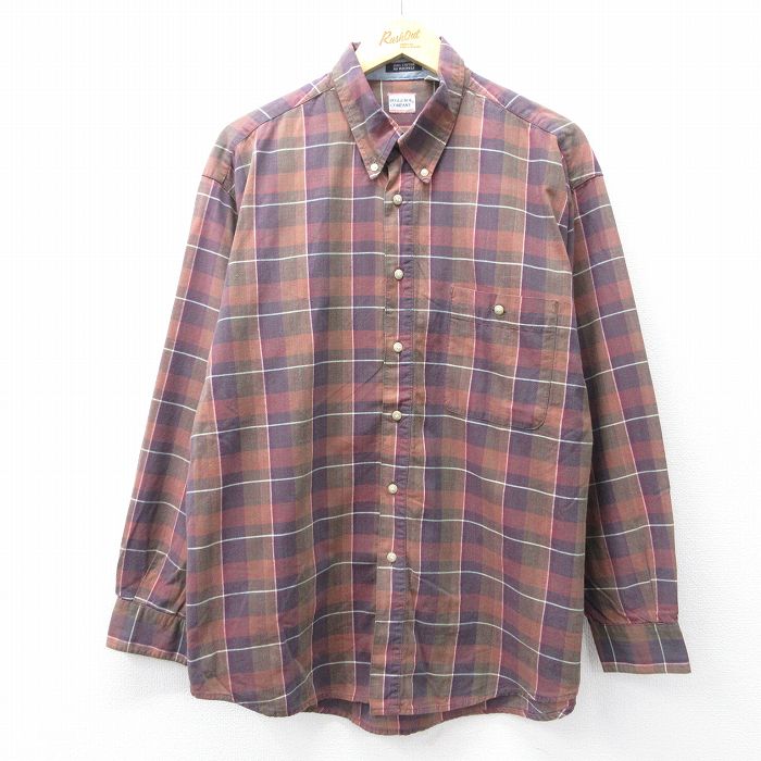 XL★古着 ビューグルボーイ 長袖 シャツ メンズ 00年代 00s コットン ボタンダウン 茶系他 ブラウン チェック 25oct30 中古 トップス