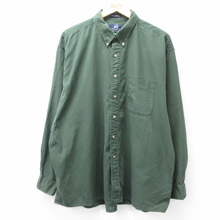バンヒューセン 90s 長袖シャツ ストライプ グリーン XL | 古着
