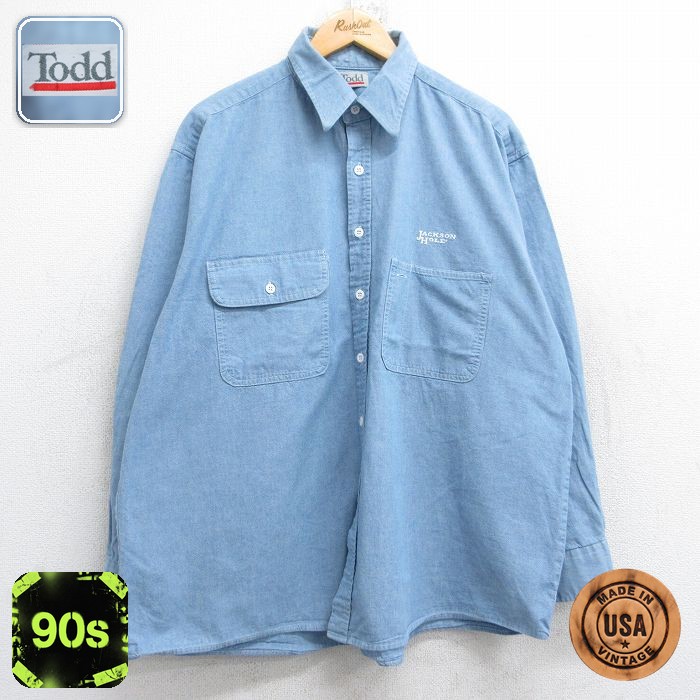 ジャクソンホール 90s 長袖シャツ ネイビー XL | 古着