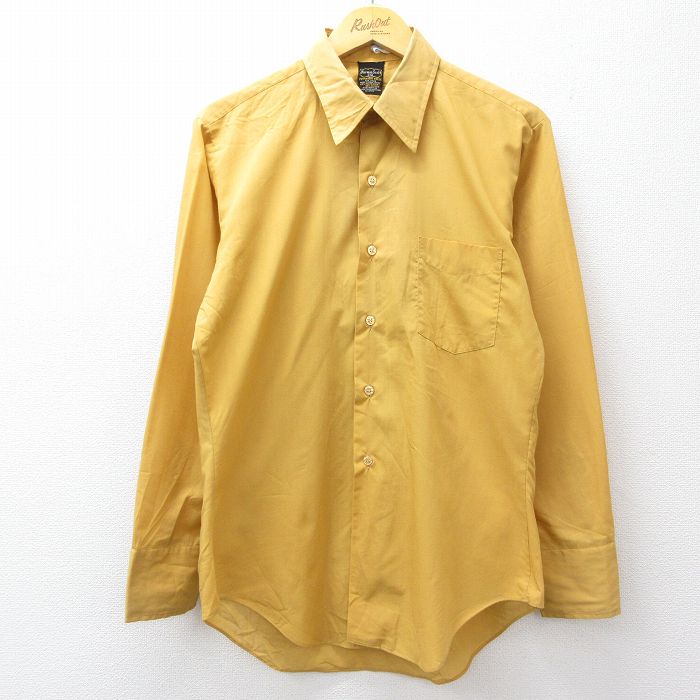 80s 長袖シャツ イエロー M | 古着