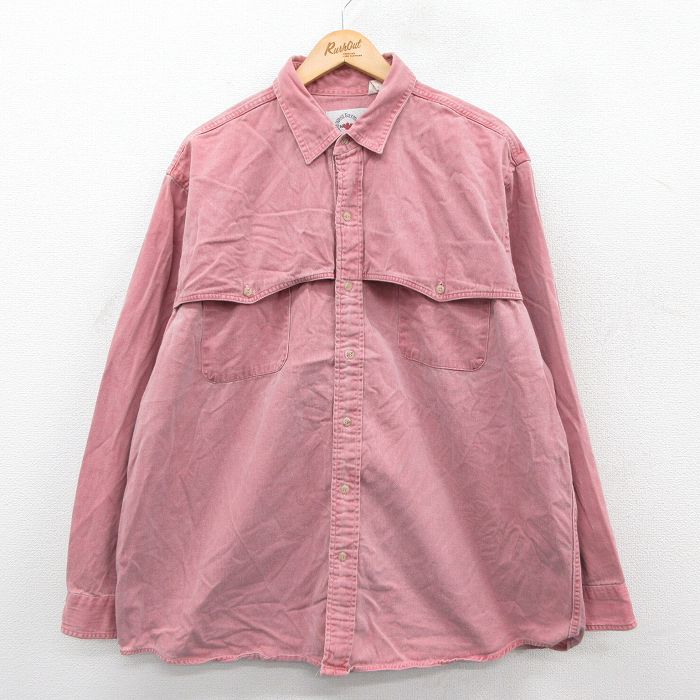90s 長袖シャツ ピンク XL | 古着