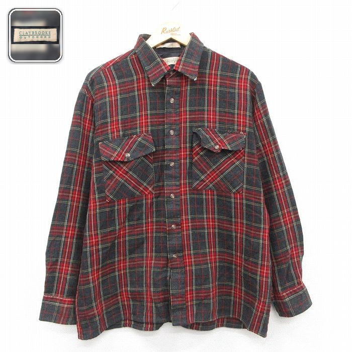 【50%OFF】長袖シャツ チェック レッド L | 古着