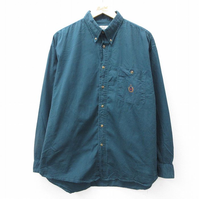 ビューグルボーイ 90s 長袖シャツ ワンポイントロゴ グリーン XL | 古着