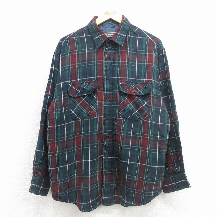 90s 長袖シャツ チェック グリーン L | 古着