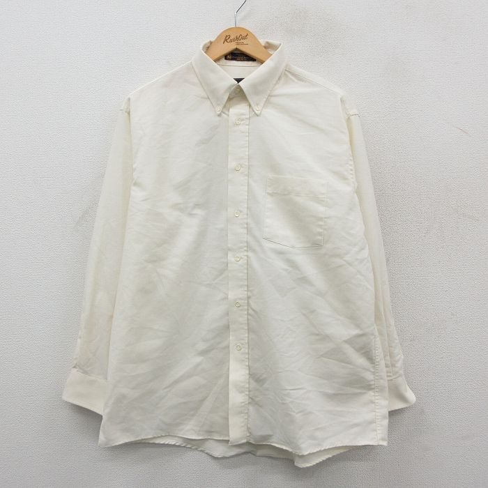 90s 長袖シャツ オックスフォード 生成り ベージュ XL | 古着
