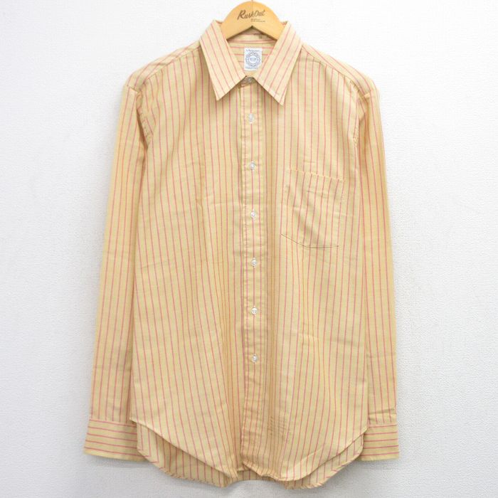 アロー 70s 長袖シャツ ストライプ イエロー L | 古着