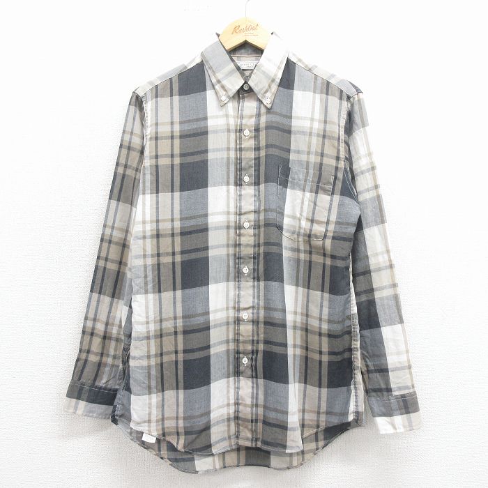 【20%OFF】80s 長袖シャツ ベージュチェック M | 古着