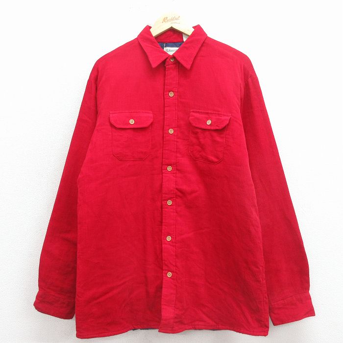 セントジョンズベイ 80s 長袖シャツ 内側キルティング レッド L | 古着