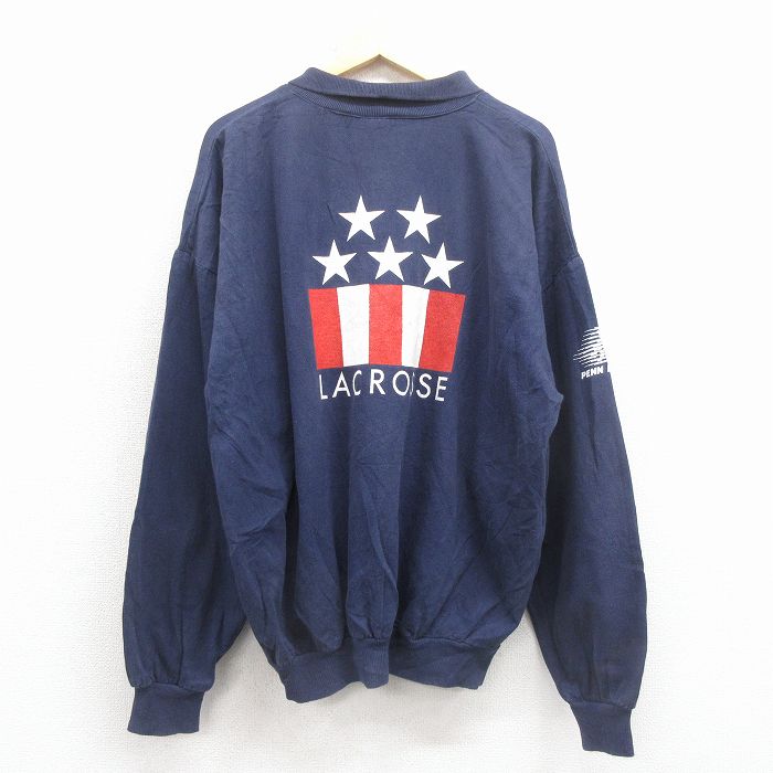 90s 長袖トップス ラクロス ネイビー XL | 古着