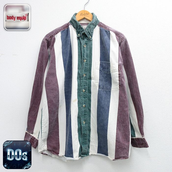 【50%OFF】00s 長袖シャツ ストライプ ホワイト L | 古着