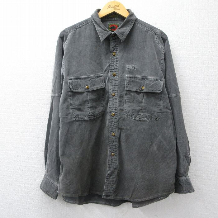 XL★古着 ボストントレーダーズ 長袖 シャツ メンズ 00年代 00s コーデュロイ コットン グレー系 26feb25