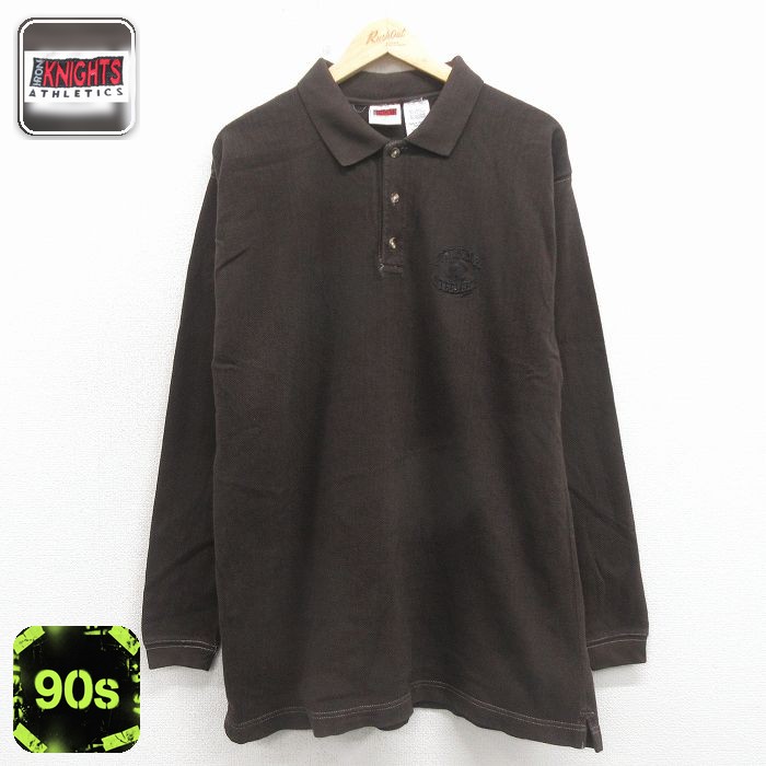 【50%OFF】NFL ピッツバーグスティーラーズ 90s 長袖ポロシャツ こげ茶 L | 古着