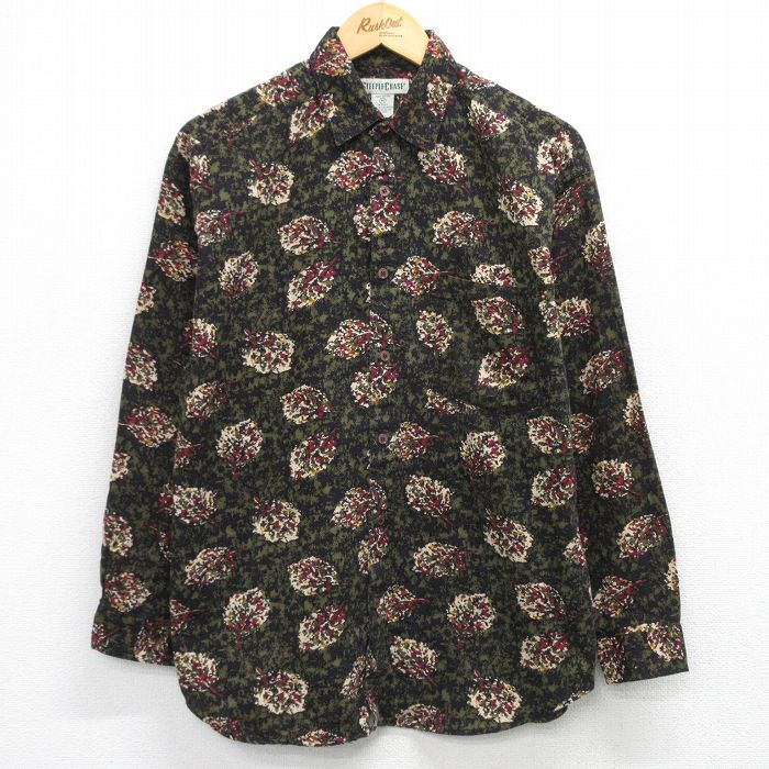 【20%OFF】長袖シャツ 葉 ブラック M | 古着