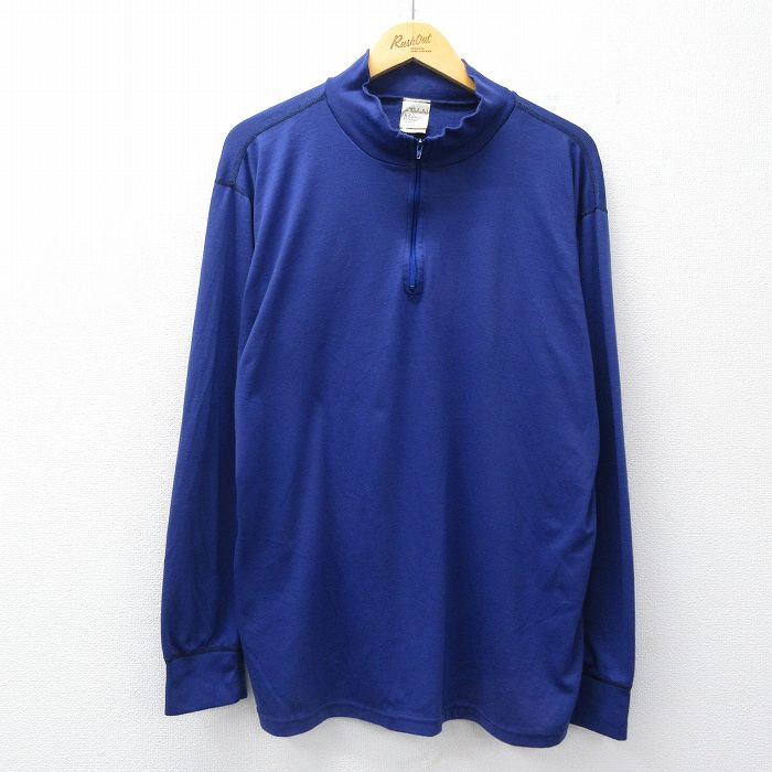 カベラス 90s 長袖ハーフジップトップス パープル XL | 古着