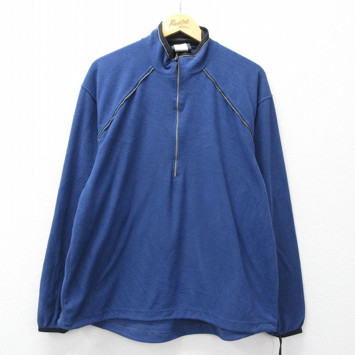 Peak RUN 90s 長袖ハーフジップトップス ネイビー XL | 古着