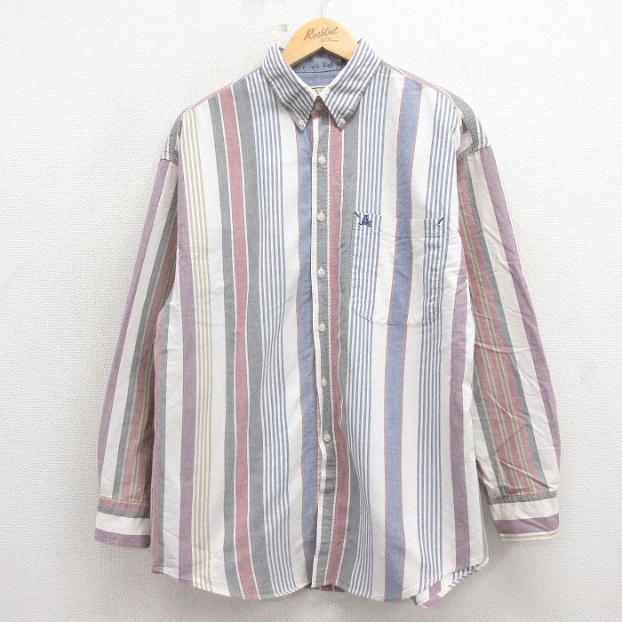 【20%OFF】アリゾナジーンズ 00s 長袖シャツ ストライプ ホワイト XL | 古着