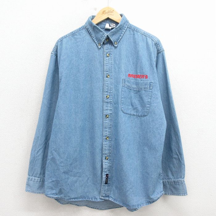【20%OFF】00s 長袖シャツ BREMERS ネイビー XL | 古着