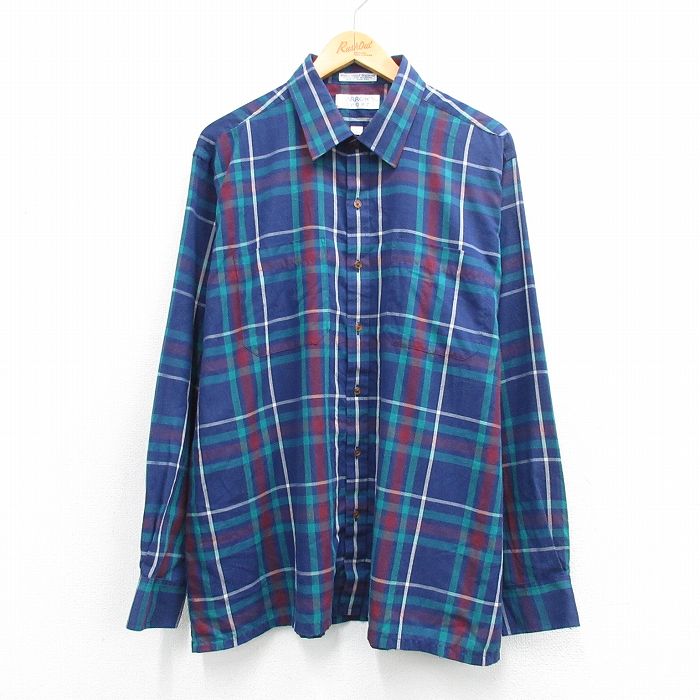 アロー 90s 長袖シャツ ネイビーチェック XL | 古着
