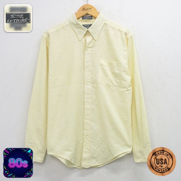 【20%OFF】ルティグレ 80s 長袖シャツ イエロー L | 古着