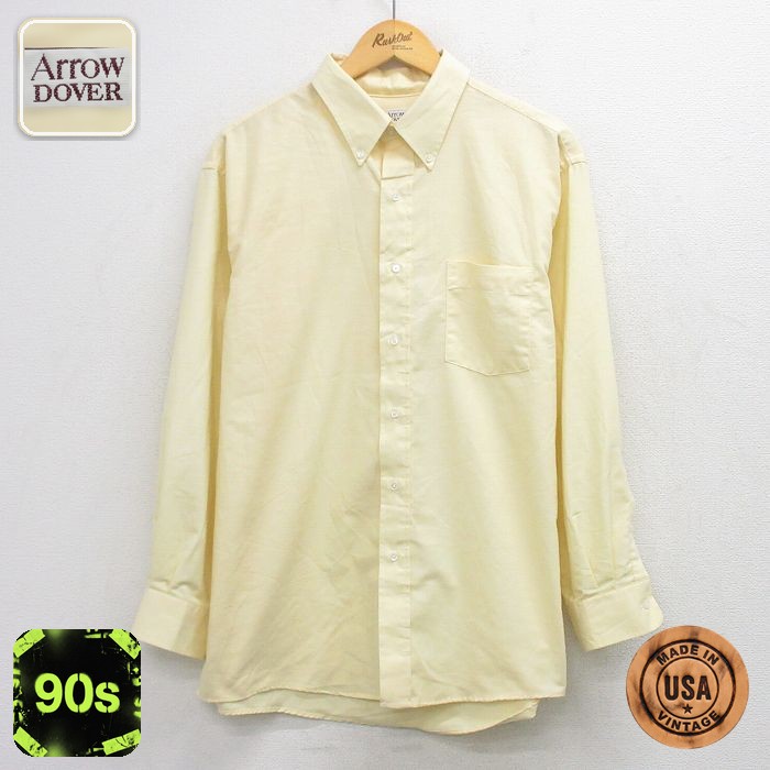 【20%OFF】アロー 90s 長袖シャツ イエロー XL | 古着