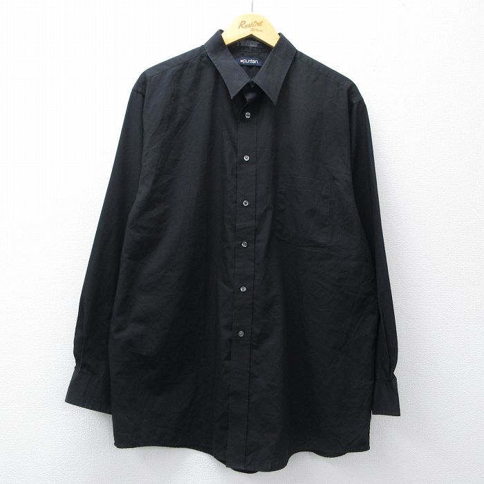XL★古着 ピューリタン 長袖 シャツ メンズ 00年代 00s 大きいサイズ ロング丈 黒 26mar25