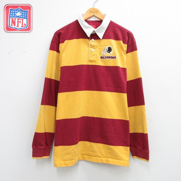 【20%OFF】NFL ワシントンレッドスキンズ ラガーシャツ イエローボーダー メンズL相当 | 古着