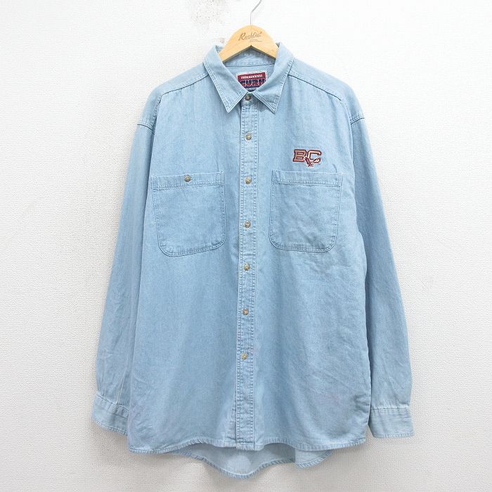 BC 長袖シャツ ネイビー XL | 古着
