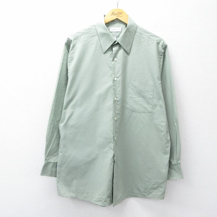 XL★古着 バンヒューセン 長袖 シャツ メンズ 薄緑 26apr09