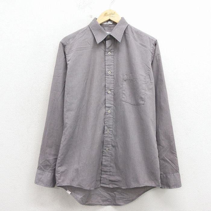 L★古着 バンヒューセン 長袖 シャツ メンズ 90年代 90s USA製 グレー 霜降り 26apr11