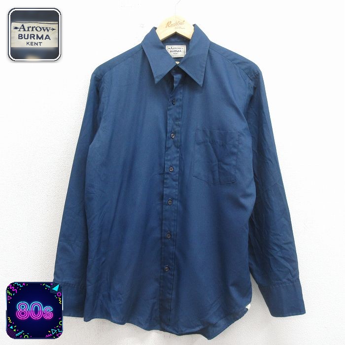 【20%OFF】アロー 80s 長袖シャツ ネイビー メンズL相当 | 古着