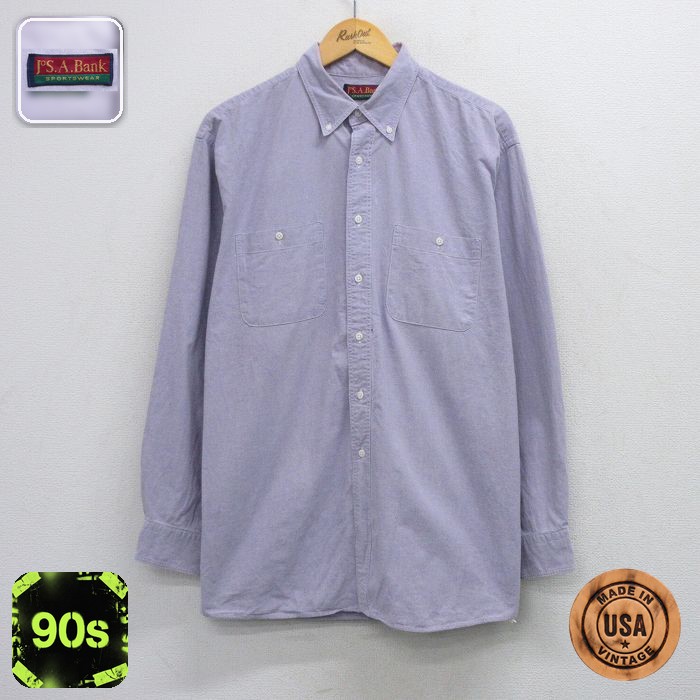 【20%OFF】JOS A BANK 90s 長袖シャツ パープル メンズXL相当 | 古着