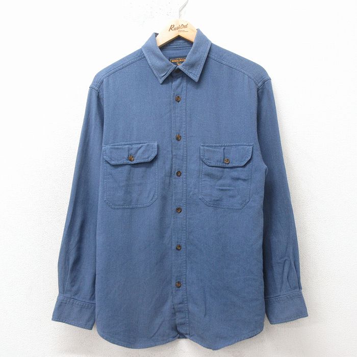 L★古着 ウールリッチ 長袖 シャツ メンズ 紺 26apr24