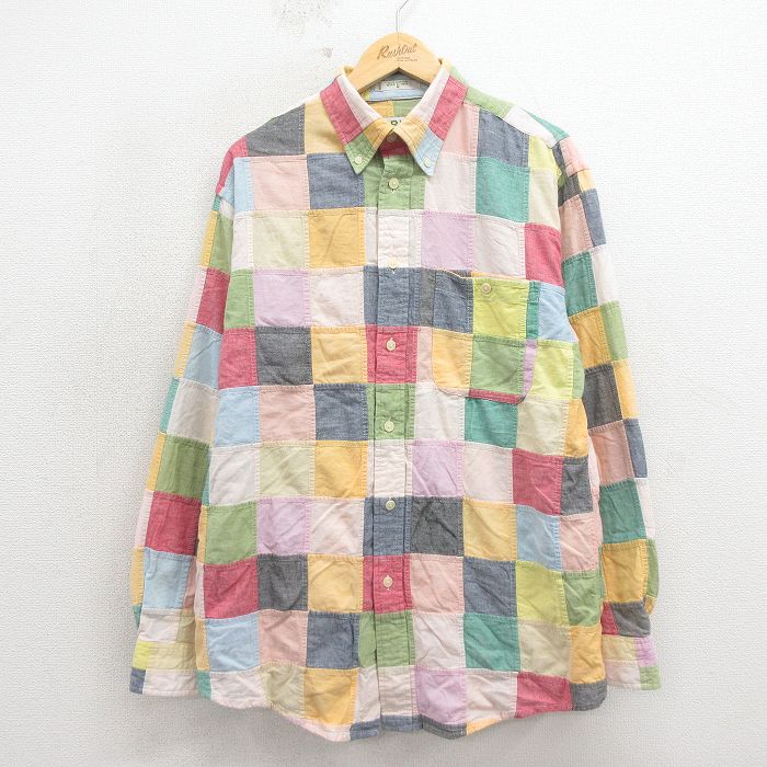 00s 長袖シャツ パッチワーク イエロー L | 古着
