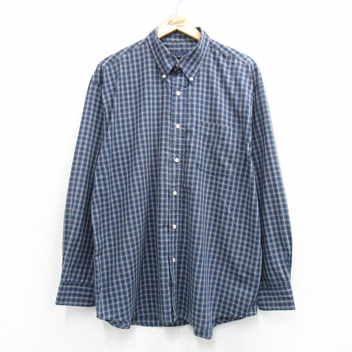 ベーシックエディションズ 90s 長袖シャツ ネイビーチェック XL | 古着