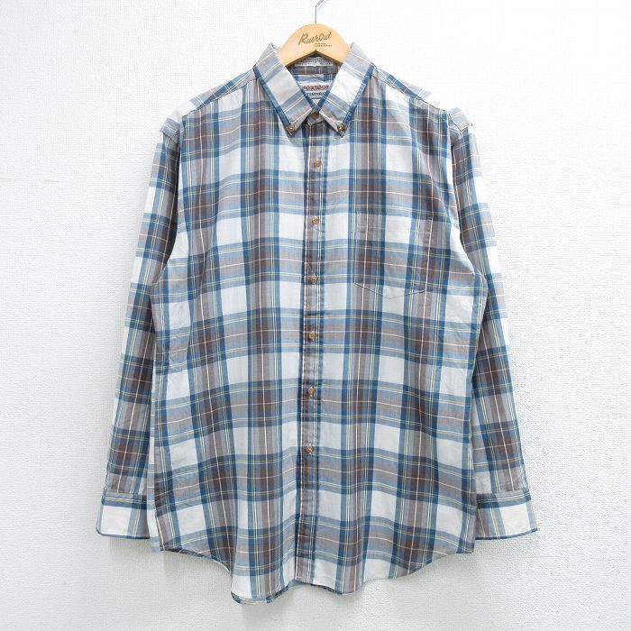 マックレガー 90s 長袖シャツ ネイビーチェック L | 古着
