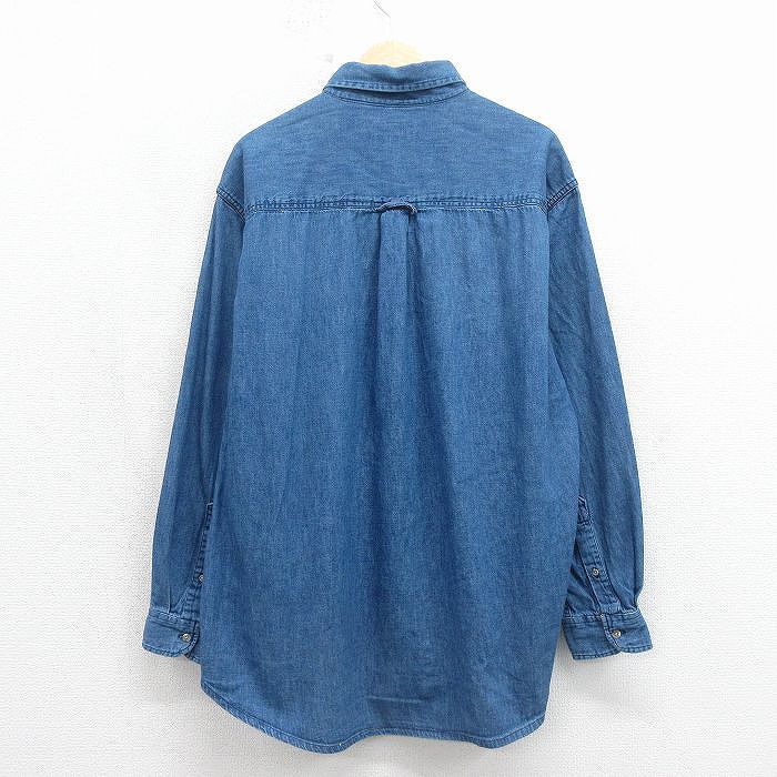 古着 90s キャピタル CAPITAL表記期 バスクシャツ ロンUSNAVY 古着通販 XL☆古着 長袖 シャツ メンズ 90年代 90s エビ 大きいサイズ