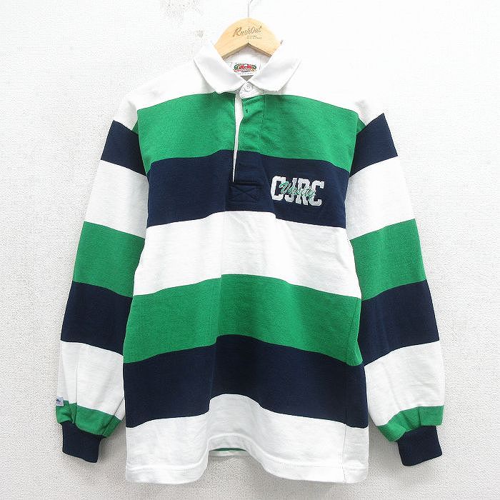 バーバリアン 90s 長袖ラガーシャツ CJRC ホワイト M | 古着