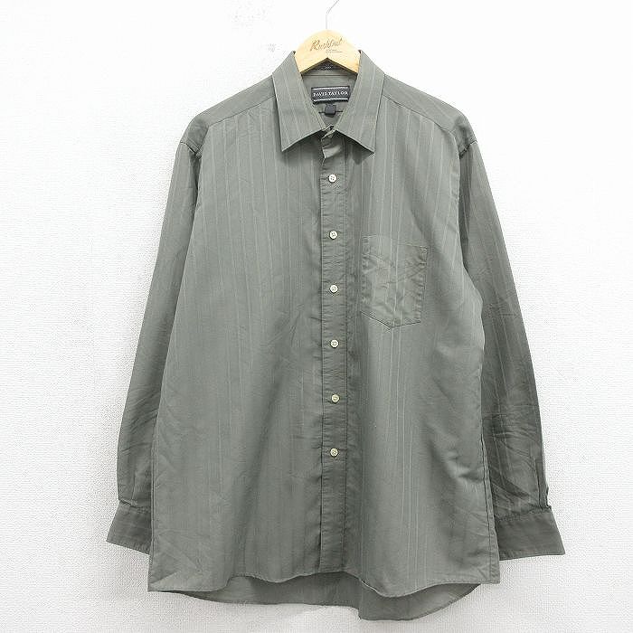 00s 長袖シャツ ストライプ グレー XL | 古着