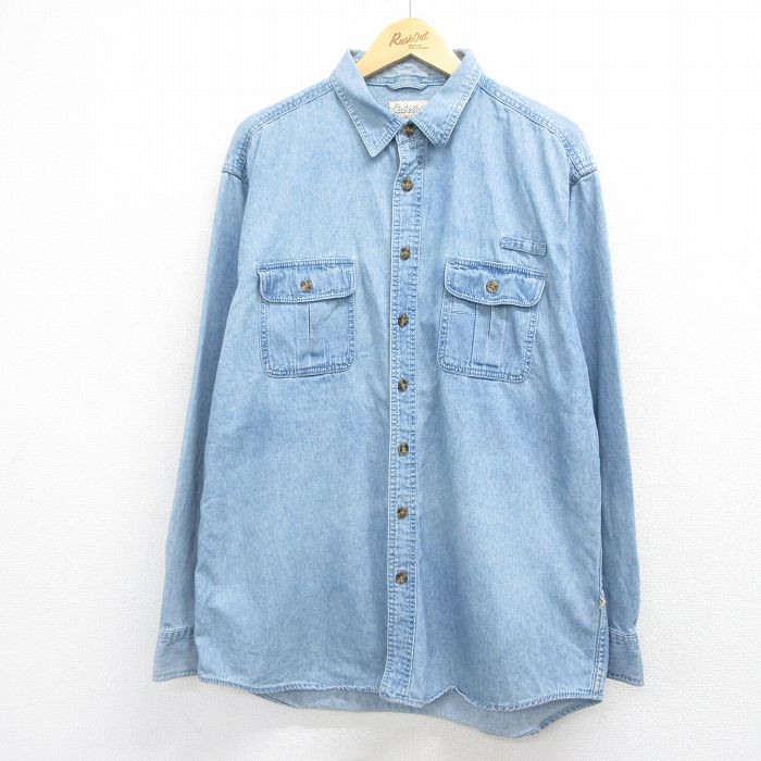 カベラス 長袖シャツ デニム ネイビー XL | 古着