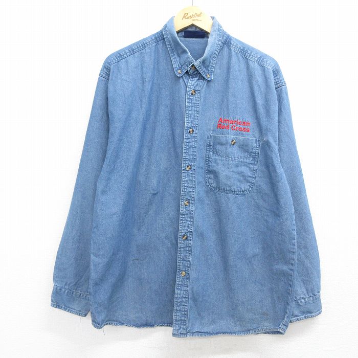 Red Cross 長袖シャツ ネイビー XL | 古着