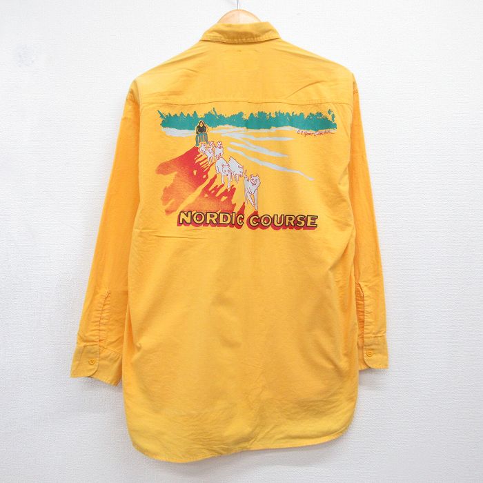 90s 長袖シャツ NORDIC COURSE オレンジ M | 古着