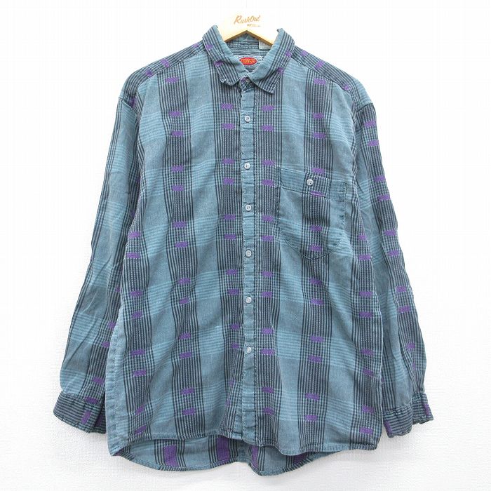 90s 長袖シャツ グリーンチェック M | 古着
